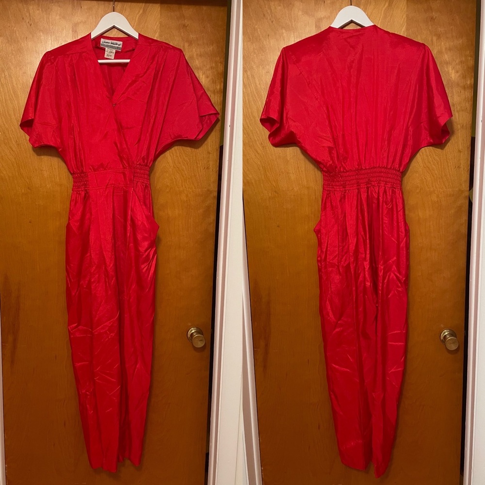 RARE 1980’s Joan Walters Fuchsia Windbreaker Jumpsuit Sz 12